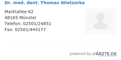 Dr med dent thomas wietzorke