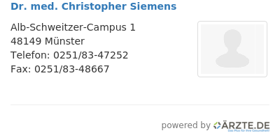 Dr med christopher siemens