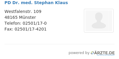 Pd dr med stephan klaus
