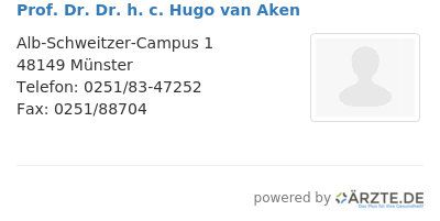 Prof dr dr h c hugo van aken