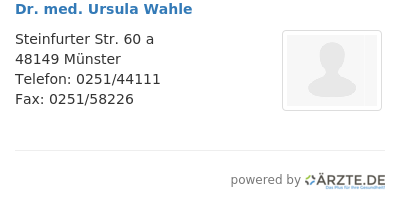 Dr med ursula wahle