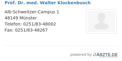 Prof dr med walter klockenbusch