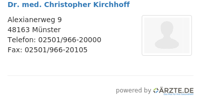 Dr med christopher kirchhoff