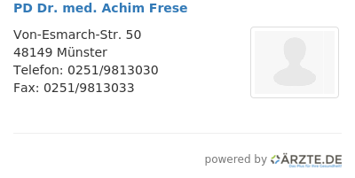 Pd dr med achim frese