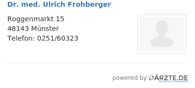 Dr med ulrich frohberger