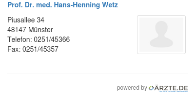 Prof dr med hans henning wetz