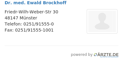 Dr med ewald brockhoff