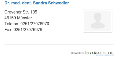 Dr med dent sandra schwedler