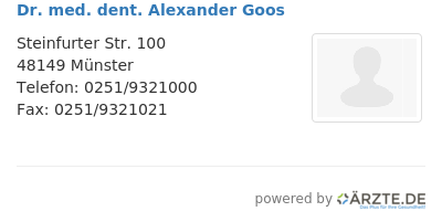 Dr med dent alexander goos