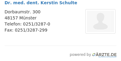 Dr med dent kerstin schulte