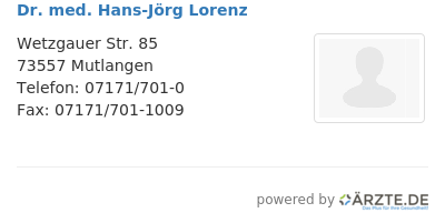 Dr med hans joerg lorenz