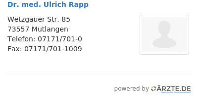 Dr med ulrich rapp 529352