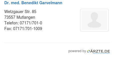 Dr med benedikt garvelmann
