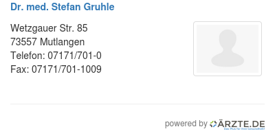 Dr med stefan gruhle
