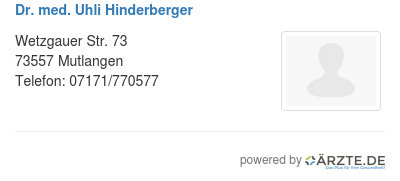 Dr med uhli hinderberger