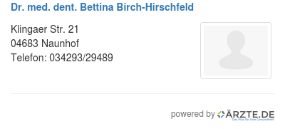 Dr med dent bettina birch hirschfeld