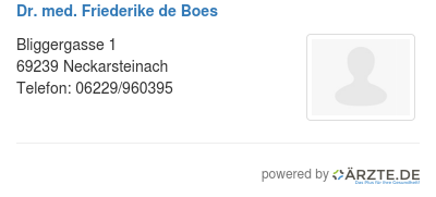 Dr med friederike de boes