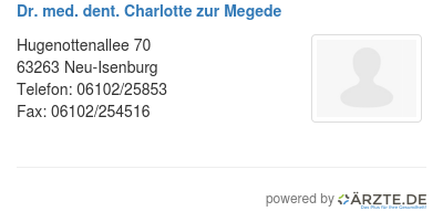 Dr med dent charlotte zur megede