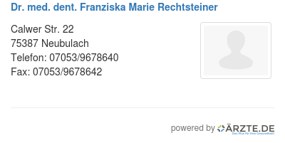 Dr med dent franziska marie rechtsteiner