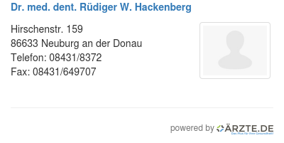 Dr med dent ruediger w hackenberg