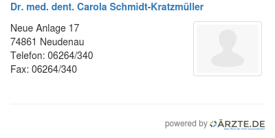 Dr med dent carola schmidt kratzmueller
