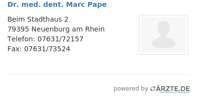 Dr med dent marc pape