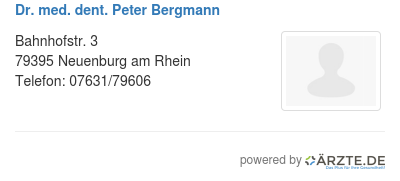 Dr med dent peter bergmann
