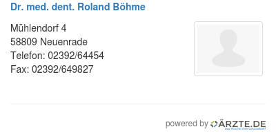 Dr med dent roland boehme