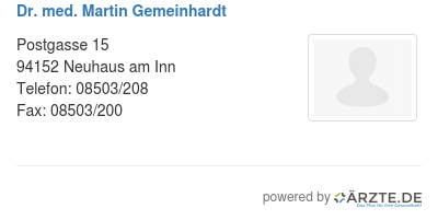 Dr med martin gemeinhardt