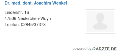 Dr med dent joachim wenkel