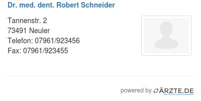 Dr med dent robert schneider