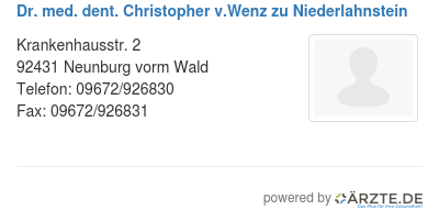 Dr med dent christopher v wenz zu niederlahnstein