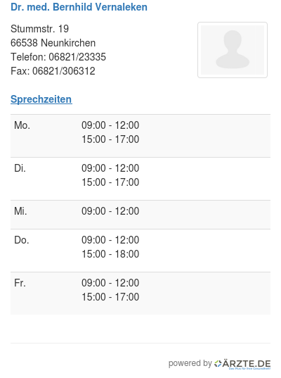 Dr med bernhild vernaleken