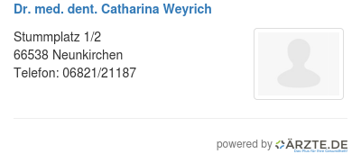 Dr med dent catharina weyrich