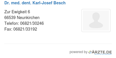 Dr med dent karl josef besch