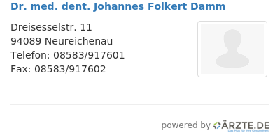 Dr med dent johannes folkert damm