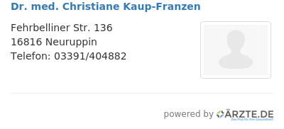 Dr med christiane kaup franzen