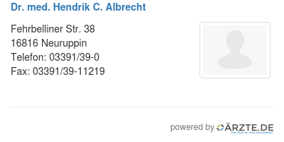 Dr med hendrik c albrecht