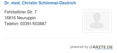 Dr med christin schimmat deutrich
