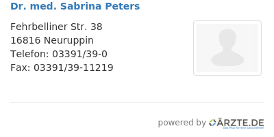 Dr med sabrina peters
