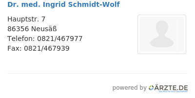 Dr med ingrid schmidt wolf