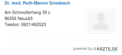 Dr med ruth marion griesbach