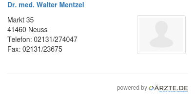 Dr med walter mentzel