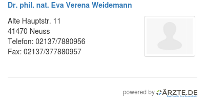 Dr phil nat eva verena weidemann