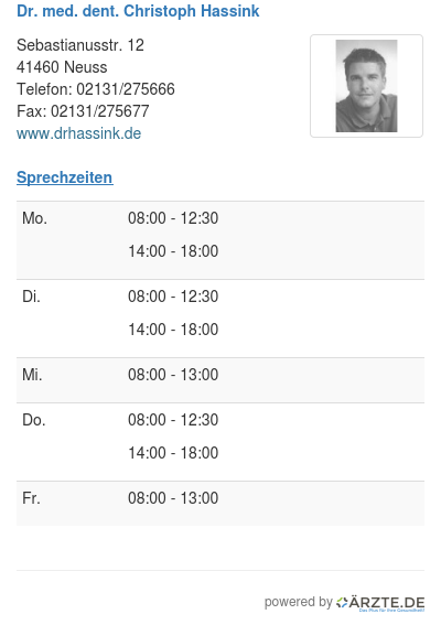 Dr med dent christoph hassink