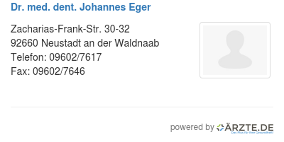 Dr med dent johannes eger