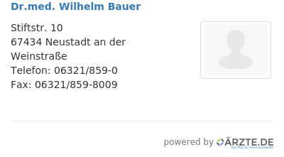 Dr med wilhelm bauer