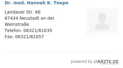 Dr med hannah k teepe