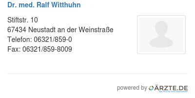 Dr med ralf witthuhn