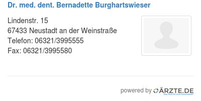 Dr med dent bernadette burghartswieser